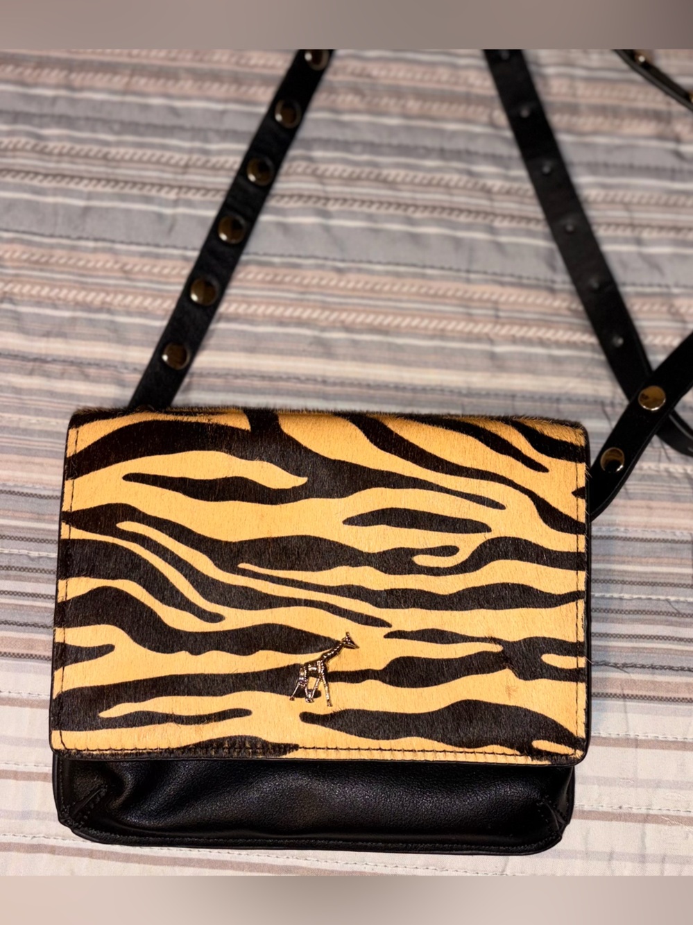 Zara Brand Yellow and Black Zebra Print Waist Belt Bag